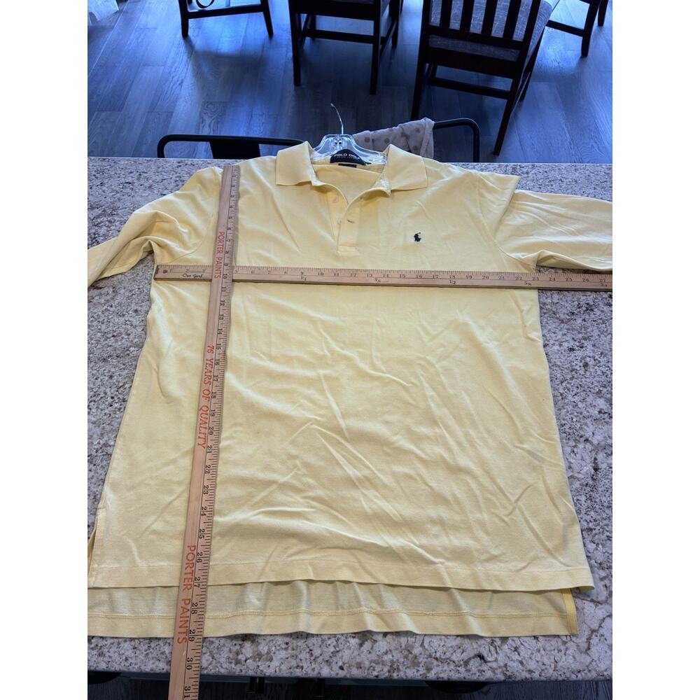 Polo Golf Ralph Lauren Men's Polo Shirt Sz Large Yellow Long Sleeve - Picture 8 of 8